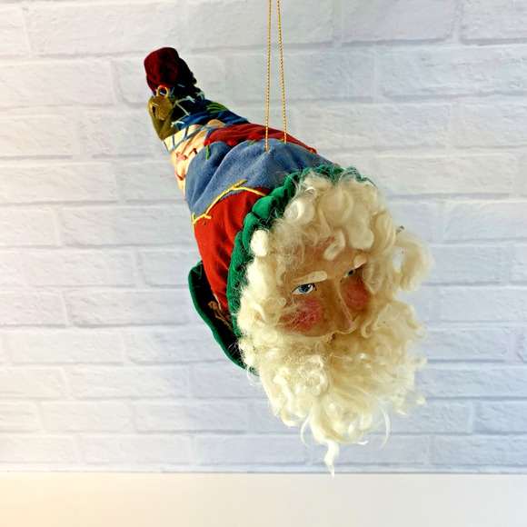 Vintage House of Hatten Christmas Santa Claus Head Ornament Paper Mache Face - Picture 6 of 10